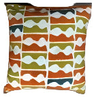 Embroidered Pillow | Blue Green Orange