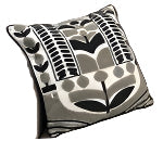 Black Gray 20" Embroidered Pillow