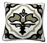 Embroidered Pillow | Black Khaki