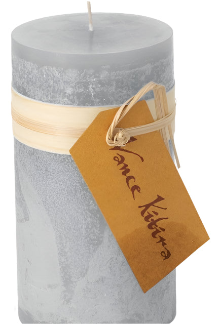 Dove Gray 6" Timber Pillar Candle