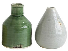 Terracotta Vase MD | Green / Gray