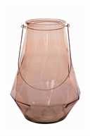 Round Pink Glass Lantern