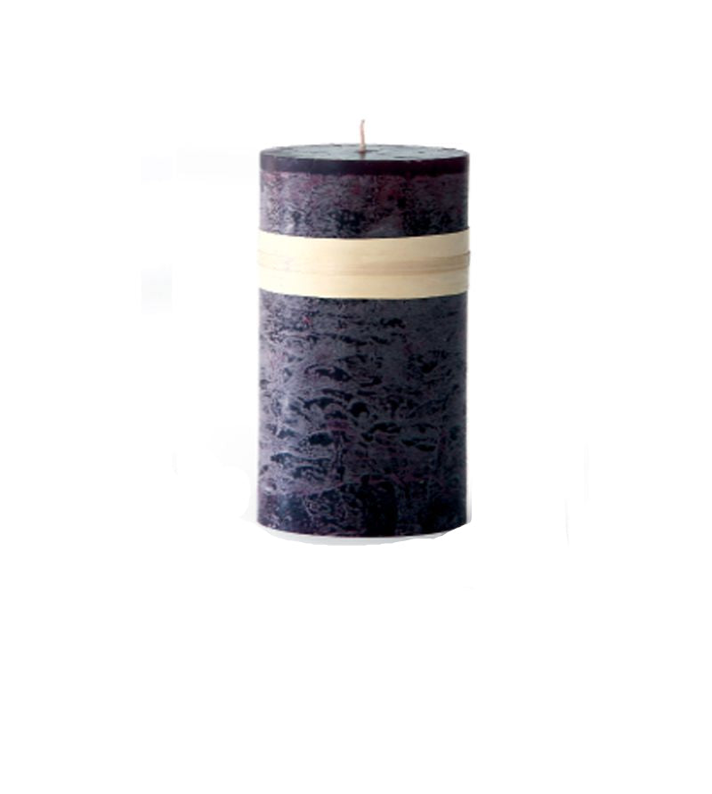 Dark Plum 6" Timber Pillar Candle