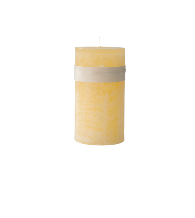 Pale Yellow 9" Timber Pillar Candle